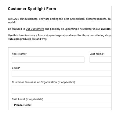 Customer Spotlight Form