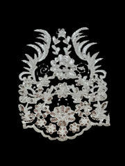 Applique - Sequined Corded Lace White NEW!