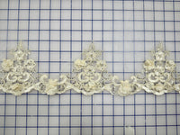 Lace Trims - Corded Sequined Embroidered 3D Golden Yellow Border Trim NEW!