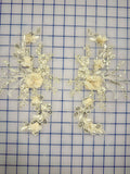 Fancy Lace - Corded Sequined Embroidered 3D Golden Yellow Applique Pairs NEW!