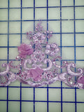 Fancy Lace - Corded Sequined Embroidered 3D Lavender Border Trim NEW!