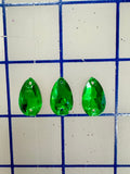 Rhinestones - 10x18mm Czech "Bright-Cut" Green #06 Pear-Shape Sew-On NEW COLOR!