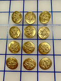 Buttons Military-Style Metallic Gold New!