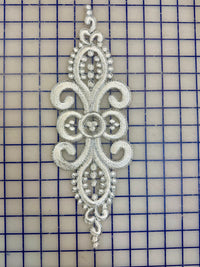 Applique - White/Silver Elegant No Center Crystal