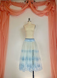 Ready-To-Wear Peasant-Style Over-Skirt Palest Blue Organza with Blue Flowers