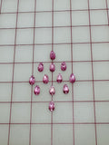 Rhinestones - 7x12mm Czech Bright-Cut Light Pink Pears Sew-On 12PK