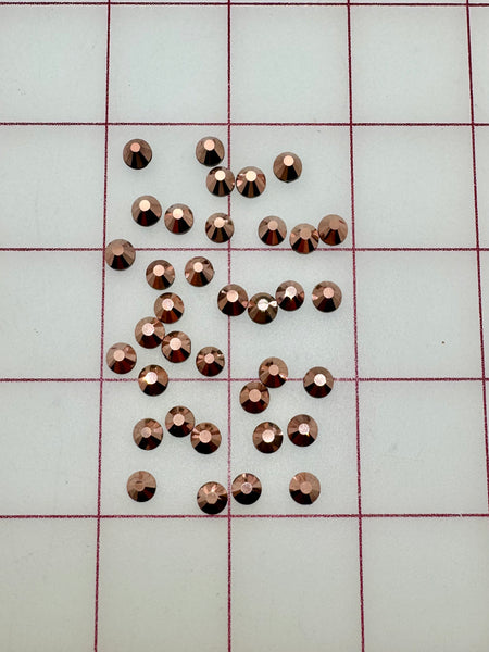 Rhinestones - 30ss Czech "Bright-Cut" Rose Gold Flat Back 36PK