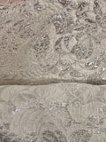 Brocade - 45-inches Wide Metallic White Silver Special Purchase!