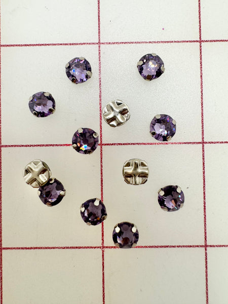 Rhinestones - 30SS Czech Bright-Cut Rose Montees Tanzanite 12-Pack