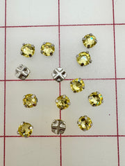 Rhinestones - 30SS Czech Bright-Cut Rose Montees Jonquil 12-Pack NEW COLOR!