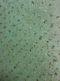 Enhanced Sparkle Tulle - 54-inches Wide Aqua/Gold