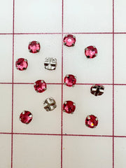 Rhinestones - 30SS Czech Bright-Cut Rose Montees Deep Rose Pink 12-Pack NEW COLOR!