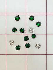 Rhinestones - 30SS Czech Bright-Cut Rose Montees Emerald 12-Pack