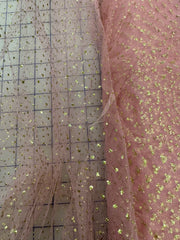 Enhanced Sparkle Tulle - 54-inches Wide Dusty Rose/Gold