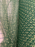 Enhanced Sparkle Tulle - 54-inches Wide Emerald/Gold