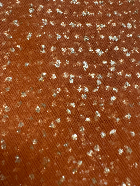 Enhanced Sparkle Tulle - 54-inches Wide Copper/Gold