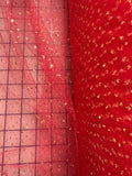 Enhanced Sparkle Tulle - 54-inches Wide Red/Gold