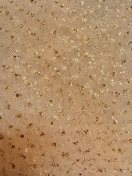 Enhanced Sparkle Tulle - 54-inches Wide Melon/Gold