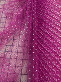 Enhanced Sparkle Tulle - 50-inches Wide Fuchsia/Silver