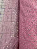 Enhanced Sparkle Tulle - 54-inches Wide Paris Pink/Silver