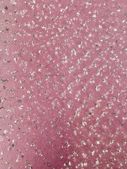Enhanced Sparkle Tulle - 54-inches Wide Paris Pink/Silver