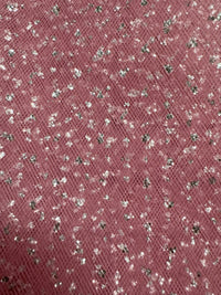 Enhanced Sparkle Tulle - 54-inches Wide Dusty Rose/Silver