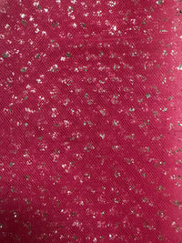 Enhanced Sparkle Tulle - 54-inches Wide Light Garnet/Silver