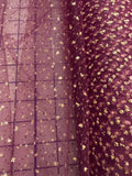 Enhanced Sparkle Tulle - 54-inches Wide Wine/Gold