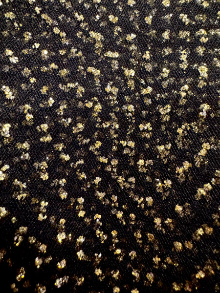 Enhanced Sparkle Tulle - 54-inches Wide Black/Gold