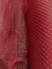 Enhanced Sparkle Tulle - 54-inches Wide Coral Garnet/Gold