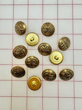 Buttons - Vintage Coat-of-Arms-Style Metallic Gold New!