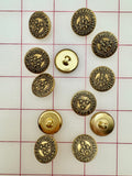 Buttons - Vintage Metallic Antique Gold New!