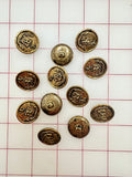 Buttons - Vintage Antique Gold Lion Crest Metallic New!