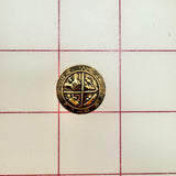 Buttons - Vintage Antique Gold Crest Metallic New!