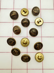 Buttons - Vintage Antique Gold King's Crown Metallic New!