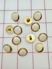 Buttons - Metallic Gold  With Cream Center New!