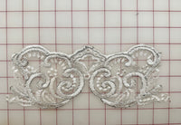 Applique - Silver Corded Lace Border White Dyeable!