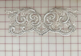 Applique - Silver Corded Lace Border White Dyeable!