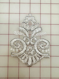 Applique - Silver Corded Lace White Dyeable!