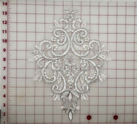 Applique - Silver Corded Lace White Dyeable!