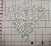 Applique - Silver Corded Lace Border White Dyeable!