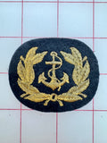 Non-Metallic Trim - Vintage Navy Military Blue and Gold Embroidered Anchor Patch Close-Out