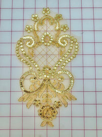 Metallic Applique - Gold Metallic Sequined Lace