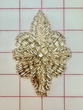 Metallic Applique - Vintage Silver Metallic Beaded Motif Only One Left!