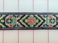 Ribbon Trim - 1 1/8-inch Patterned Brown with Multi-Colors Close-Out Only 3YDS Left!