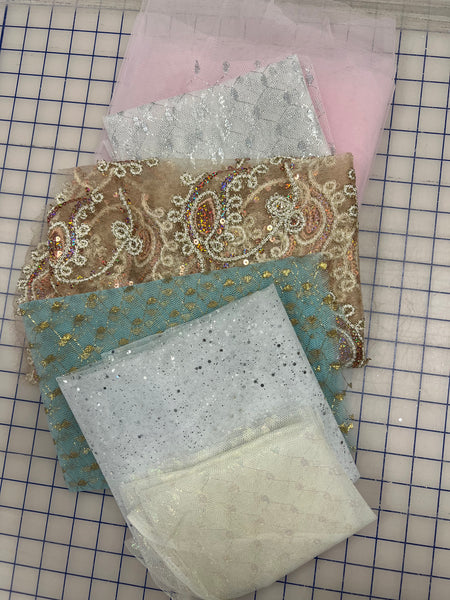 Grab Bag- Mixed Bag of Tutu Net, Lace, and Tutu Tulle 4 YD