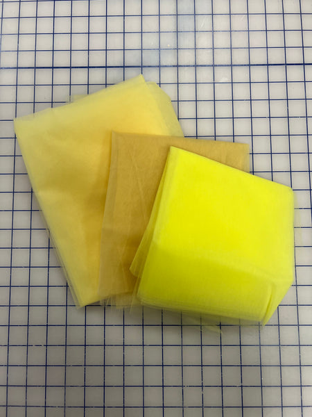 Grab Bag - Tulle Pieces- Shades of Yellow/ Gold +/-5 YDS