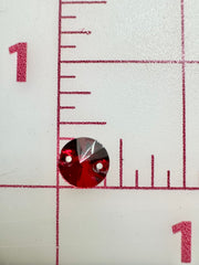 Rhinestones - 10mm Czech "Bright-Cut" Light Siam Rivoli (Round) Sew-On Per Dozen