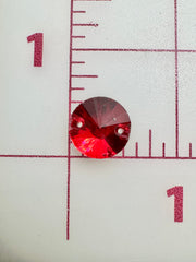 Rhinestones - 14mm Czech "Bright-Cut" Siam Rivoli (Round) Sew-On 6PK
