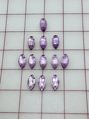 Rhinestones - 9x18mm Czech Bright-Cut Tanzanite Navette Sew-On